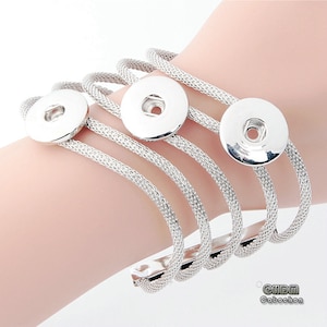 Snap Button Bangle,Multilayer Bracelet for 18MM/20MM Ginger Snap Button Jewelry,Noosa Style,Interchangeable Adjustable Bracelet-(SBB05)