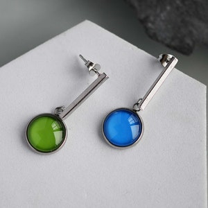 Minimalismo ACCIAIO INOSSIDABILE Orecchini pendenti grezzi, 8mm 10mm 12mm 14mm 25mm Cabochon Orecchini pendenti Base, Orecchini con ciondoli Vassoi castone BXG05 immagine 4