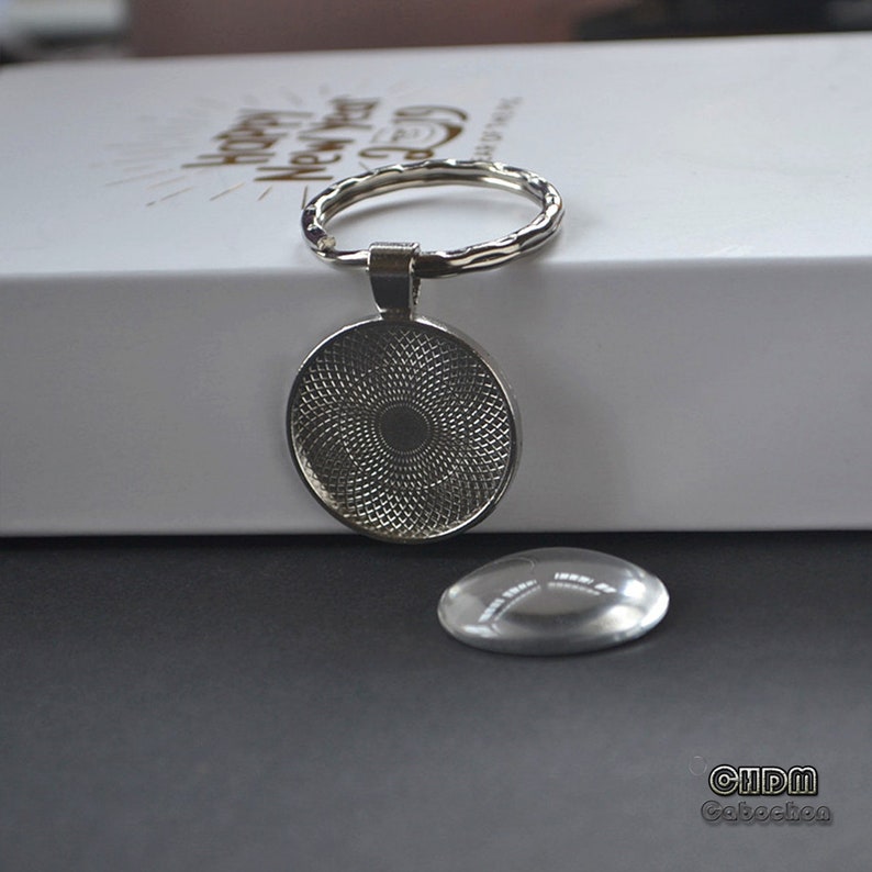25mm Keychain Blanks Base1 in Keyring With Clear Glass Dome - Etsy