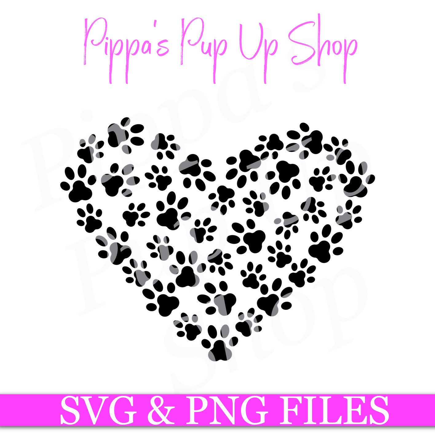 Paw Print Heart SVG & PNG | Heart Cut File Perfect for Valentine's Day ...