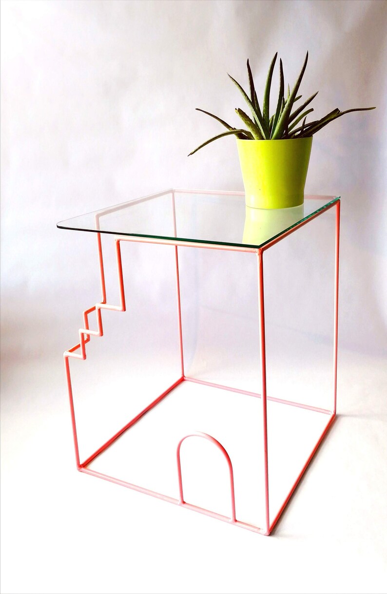 Design end table architectural table metal end table Etsy