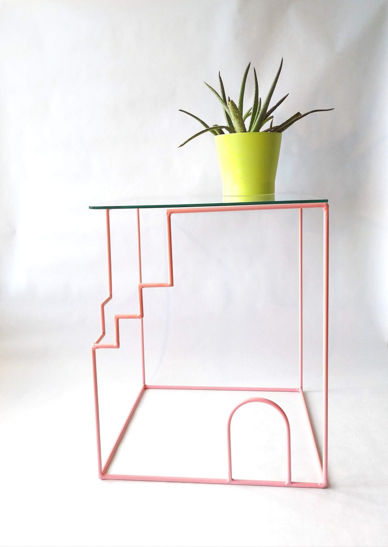 Design end table architectural table metal end table Etsy