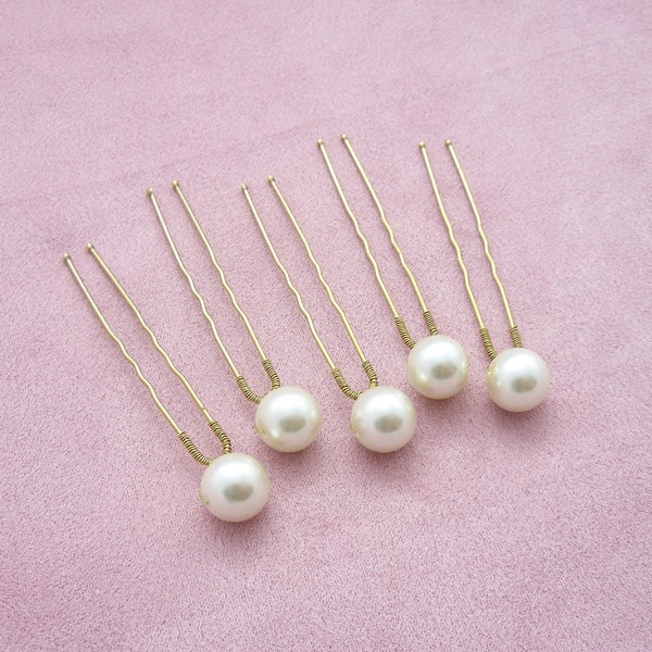 ivory pearl hair pins , bride hairpins , wedding hair pins , set of 5 hair pins , pearls haircomb , bride or bridesmaid hair accessories