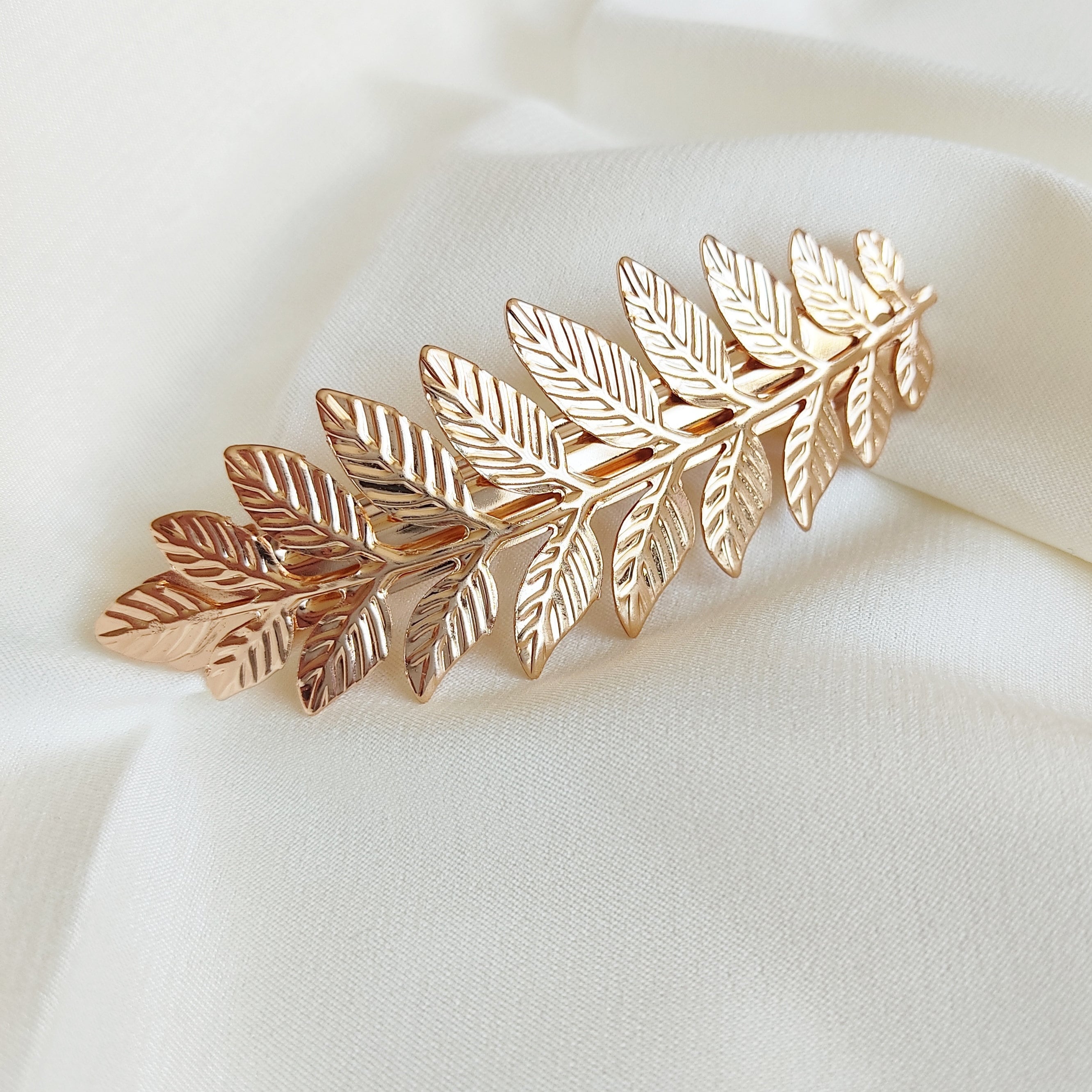 Gold Leaf Hair Accessories Gold Leaf Headband Set - Wedding Hair Accessories for Bride  main image 2