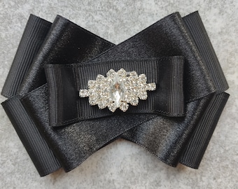 Crystal Black Brooch | Original Brooch | Women Satin Brooch | Elegant and Stylish Brooch | Luxurious Brooch | Jewelry Bow Tie For Woman