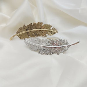 Luxurious Gold Or Silver Leaf Barrette Women Metal Alloy Hair Clip Elegant and Stylish Barrette Women Gift Hair Clips Minimalist immagine 5