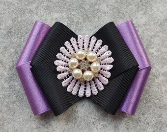 Bijzondere Violet Broche | Zwarte Vrouwen Broche | Originele sieraden broche | Parels Gouden Broche | Sieraden vlinderdas voor vrouw