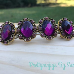 Purple and gold hair barrette, purple and gold hair clip, barrette, hair accessories, hair barrettes, hair barrette, vintage barrettes, clip