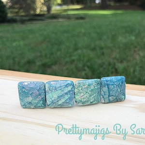 Shiny blue crackled hair barrette, blue hair barrette, hair barrette, barrette, blue hair clip, hair accessories, blue hair accessory, clip