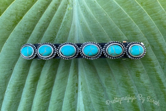 Native American Turquoise Barrette Sleeping Beauty Turquoise Hair Barrette - Native American  main image 4