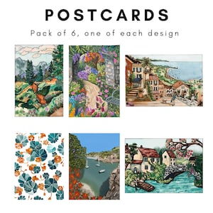 Lot de 6 cartes postales variées