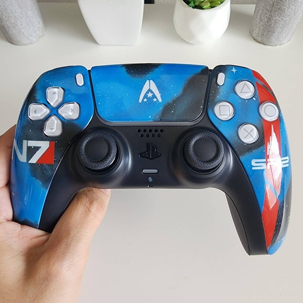 Custom Painted Mass Effect Themed Controller - Paragon Blue