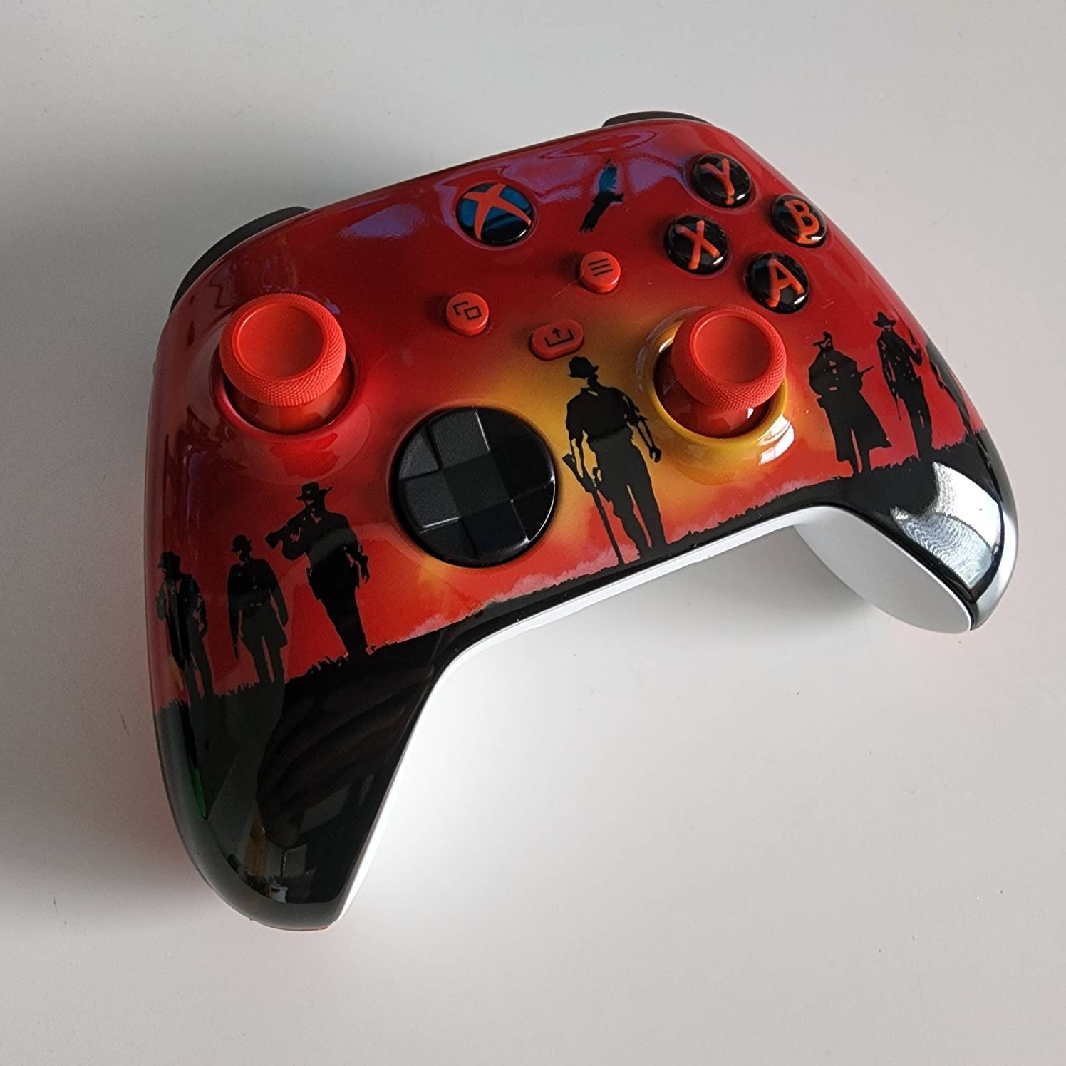 Custom Painted Controller Western Sunset RDR2 Themed for 