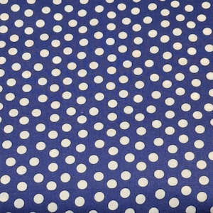 Blue and White Polka Dots  Fabric- Wilmington Prints ,Dotcha!, by the HALF YARD ,Continuous Cuts, Home Decor ,Quilting , sewing,