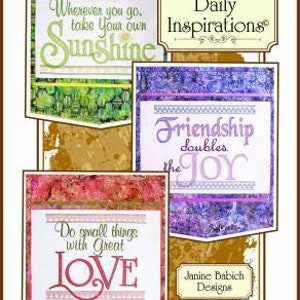 Daily Inspirations Machine Embroidery Design by  Janine Babich Designs