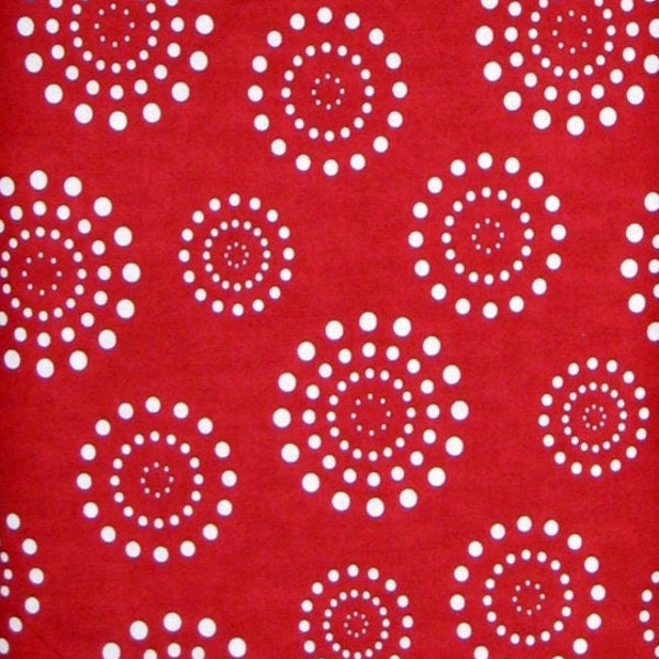 Red and White Dot Cotton Fabric, River collection, Knick Knack