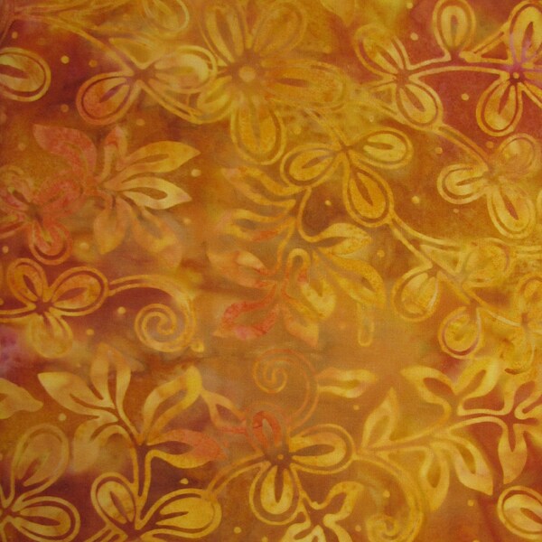 Copper Gold Batik Fabric, Java Galaxy, by the yard