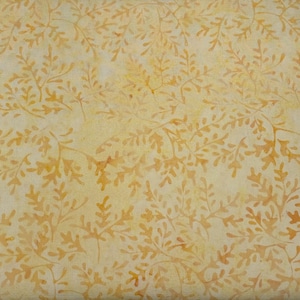Yellow Vine Cotton Batik Fabric, Batik- Yellow ,Island Batik - By the HALF YARD - Continuous Cuts, Home Decor ,Quilting , sewing, crafting