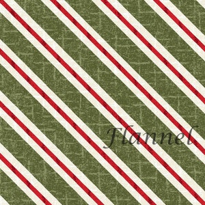 Weihnachtlicher Flanellstoff - Zuckerstange Streifen, grün, Maywood (Half Yard)