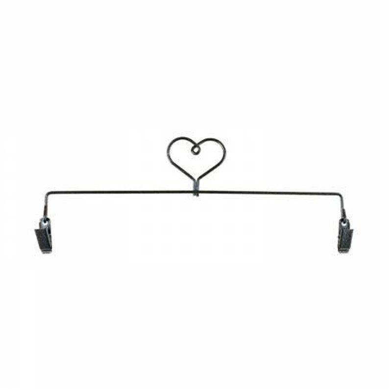 Needlework Hanger Heart Clip Holder 12in Charcoal image 1