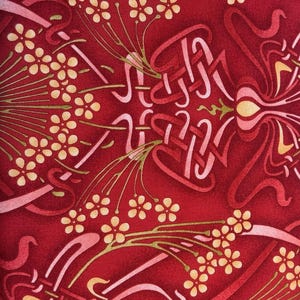 Red Floral Cotton Fabric by Timeless Treasures -  by the HALF YARD ,Continuous Cuts, Home Decor ,Quilting , sewing, crafting supplies