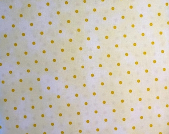 Tela de algodón con lunares amarillos (tono amarillo), por media yarda, cortes continuos, decoración del hogar, acolchado, costura y manualidades.
