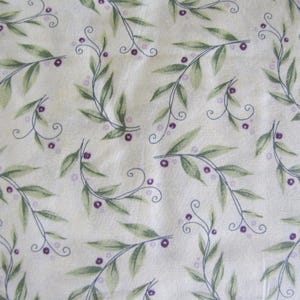 Tessuto di cotone floreale color crema, cartoline vintage, a MEZZO IARDA, tagli continui, arredamento per la casa, trapuntatura, cucito,
