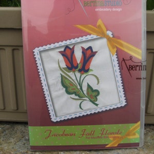 Fall Floral Jacobean Machine Embroidery CD - 10 Designs - New