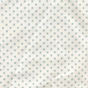 Tissu en coton bleu à pois, Moda crème, mètre carré