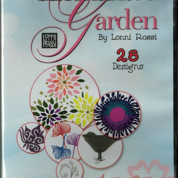 Enchanted Garden By Lonni Rossi Artistic , Embroidery design machine CD