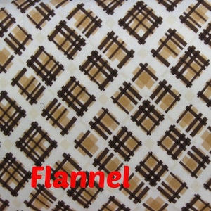 Flannel Fabric- Brown Plaid Cotton-  Perfect for a guys quilt- Continuous Cuts