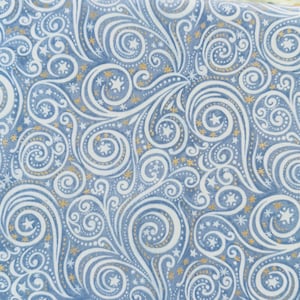 Galaxy Blue  Metallic Gold cotton fabric, Blank ,Continuous Cuts, Home Decor ,Quilting , sewing, crafting supplies,by the half yard