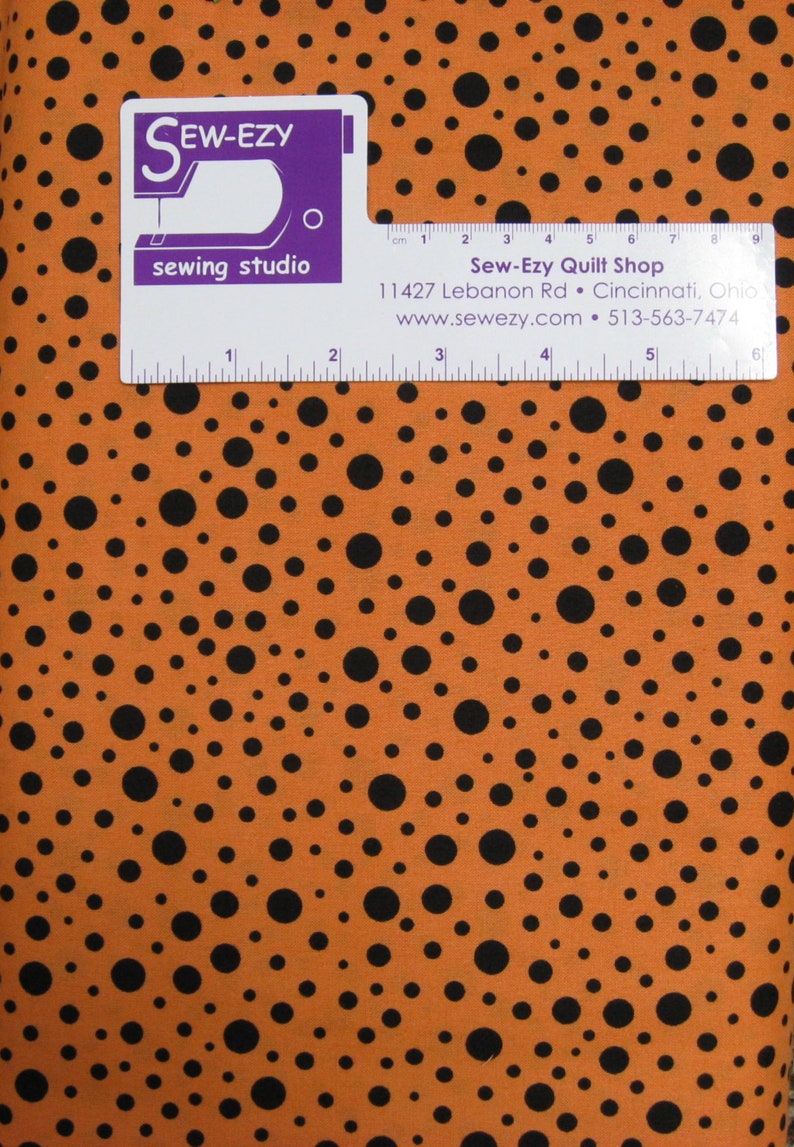 Orange Polka Dot Cotton fabric Scribble Monsters | Etsy