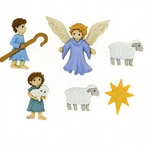 The Good Shepherd , Christmas  Button Pack- Scrapbooking- Junk Journal- Sewing-Crafting