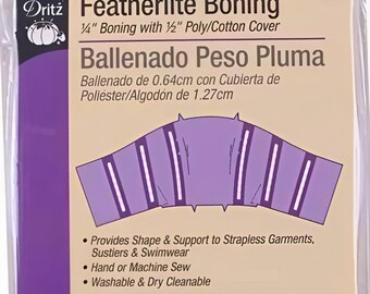 Boning feather lite, 1/2in x 2yards, White , Dritz, Apparel and Tailoring Aids