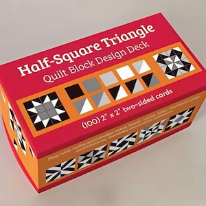 Half-Square Triangle Quilt Block Design Deck, 100 Cards (2x2in)