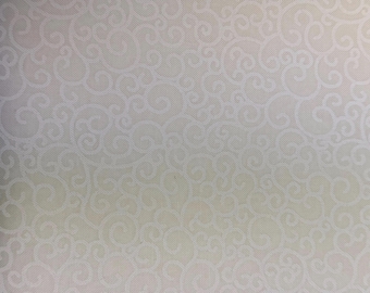 Creme Swirl Baumwollstoff, Ton in Ton, Quilten, Wohndekor, Nähen, Halbe Meter