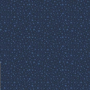 Navy Dots Cotton Fabric, by the Half yard-Continuous Cuts, Home Decor ,Quilting , sewing, crafting supplies