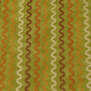 Sale- Green Zig Zag Cotton fabric / Norway Dots, Davids fabric by the yard