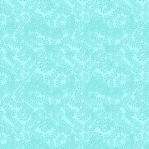 Puede incluir: Un patrón sin costuras con un fondo azul claro, adornado con un diseño repetido de vides estilizadas y frondosas. Las vides son de un tono azul ligeramente más oscuro, creando un contraste sutil y una sensación de profundidad. El efecto general es suave y delicado.