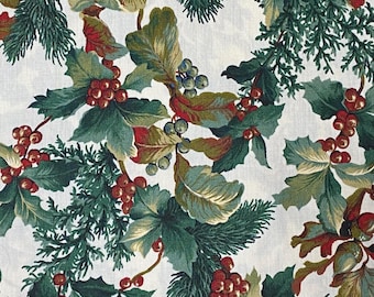Holly Cotton Fabric, Winterberry , Moda, by the HALF YARD-Continuous Cuts, Home Decor ,Quilting , sewing