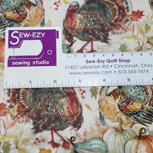 Turkeys and Pumpkins Cotton Fabric - Autumn Harvest, Thanksgiving ...