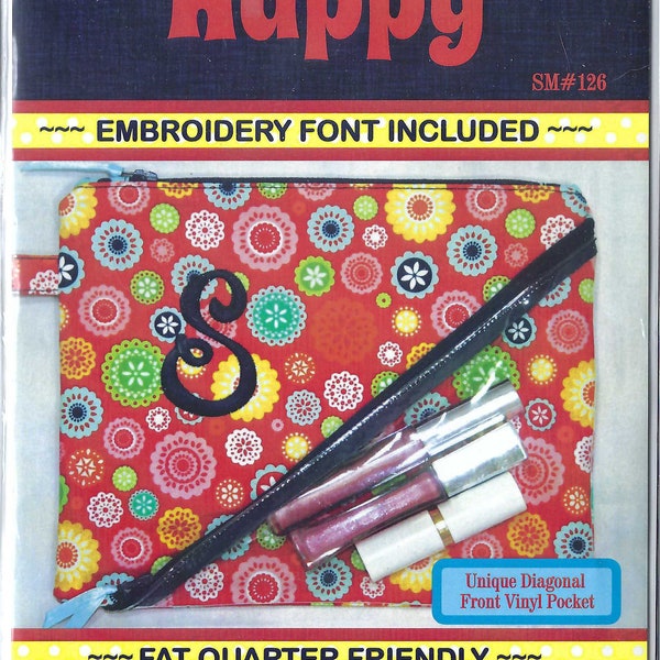 Font Happy Bag  Machine Embroidery - Multi Format, Vinyl Pocket, Michelle Dorsey