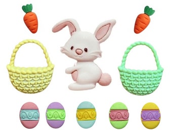 Easter Bunny Button Set, Spring Crafts