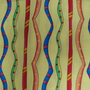 Zig zag yellow stripe, Celebrate, by the yard