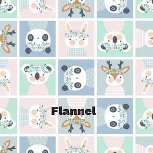 Tela de franela de algodón con animales, osos y conejos, de Camelot, por MEDIA YARDA, cortes continuos, decoración del hogar, acolchado, costura