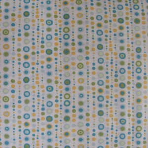 Blue dots and Striped Cotton Fabric- Blue , Green- Moda - by the HALF YARD,Continuous Cuts, Home Decor ,Quilting , sewing, crafting supplies