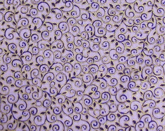Lilac Swirl Cotton Fabric - by the HALF YARD,Continuous Cuts, Home Decor ,Quilting , sewing, crafting supplies