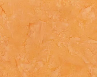 Butterscotch Batik Cotton Fabric, Watercolor Orange Tonal, Quilting Sewing Crafting, by the half yard