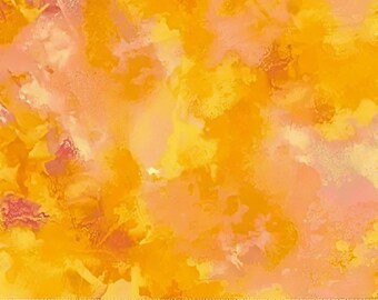 Oranje flamencokatoen, tonale blender, Northcott quilten woondecoratie, op maat gesneden